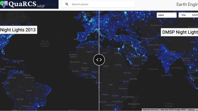 Dinámica espacio-temporal de las luces nocturnas: datos DMSP-extended