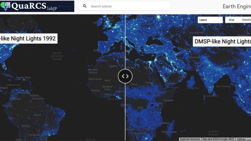Dinámica espacio-temporal de las luces nocturnas: datos DMSP-like