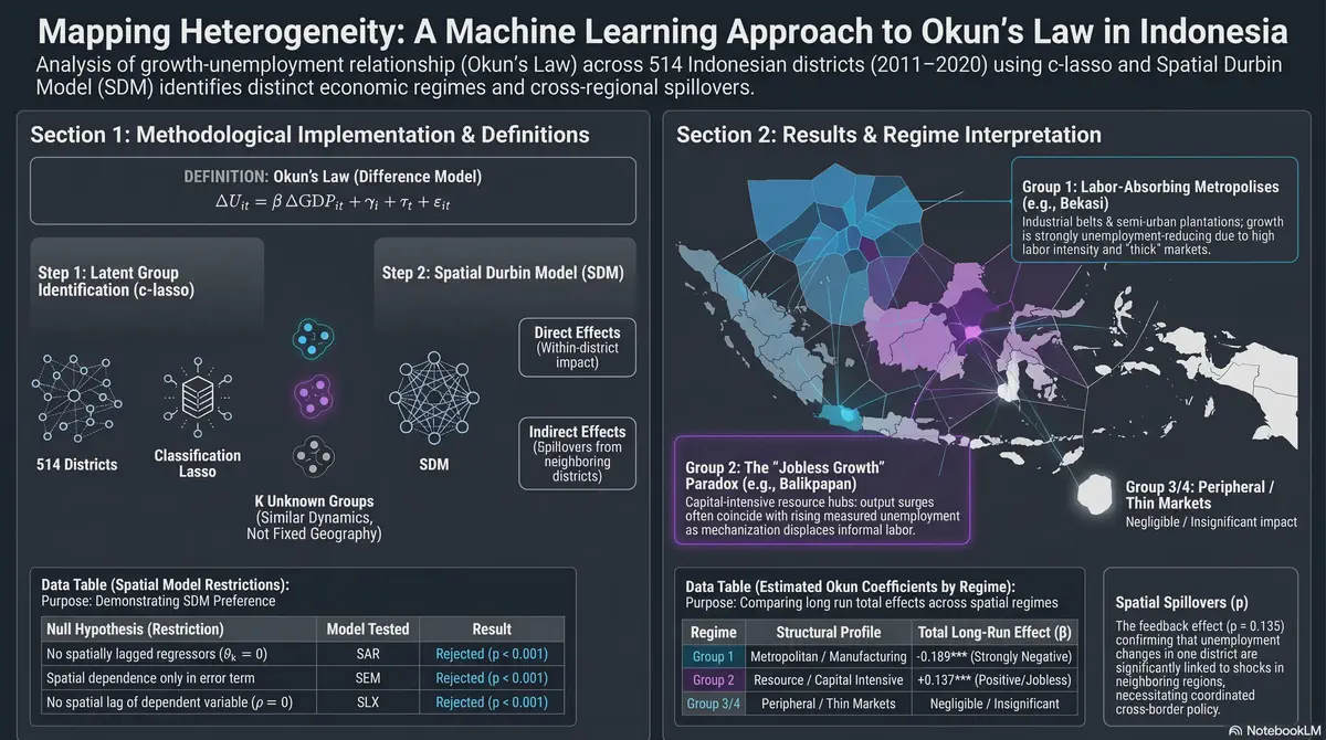 La ley de Okun y los regímenes espaciales en Indonesia: un enfoque de aprendizaje automático