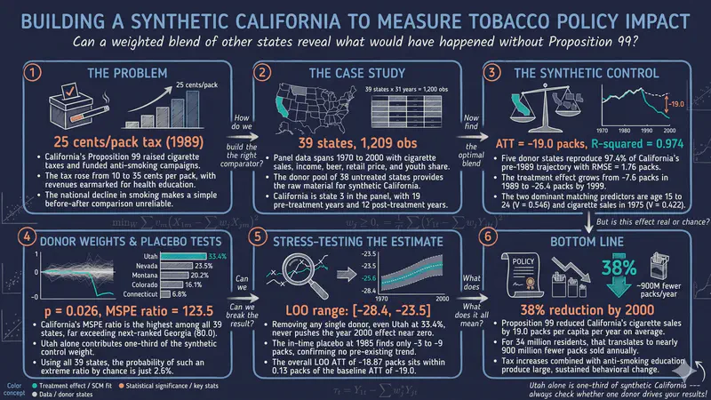 Stataによる合成コントロール法：カリフォルニアのタバコ税は喫煙を減らしたのか？