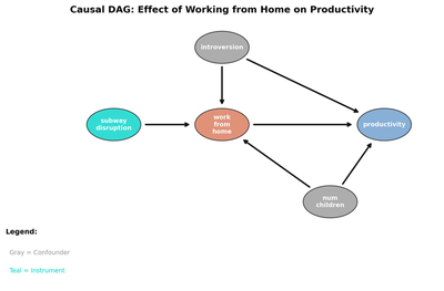 Causal DAG: Effect of Working from Home on Productivity