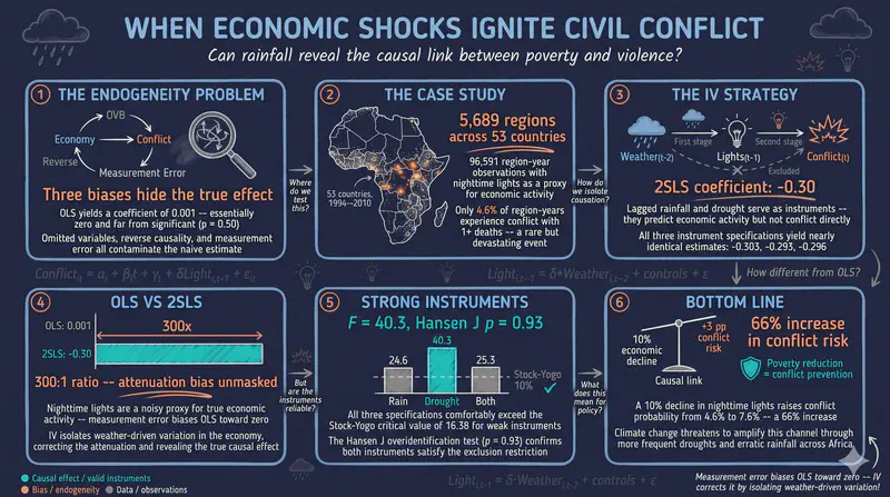IV Estimation with Panel Data: Economic Shocks and Civil Conflict
