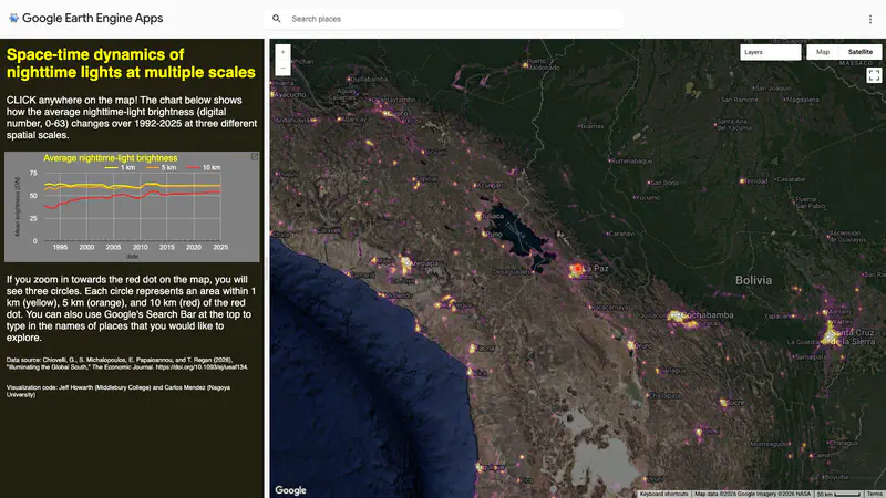 Localized annual time series of nighttime lights (DMSP-like) 1992-2025