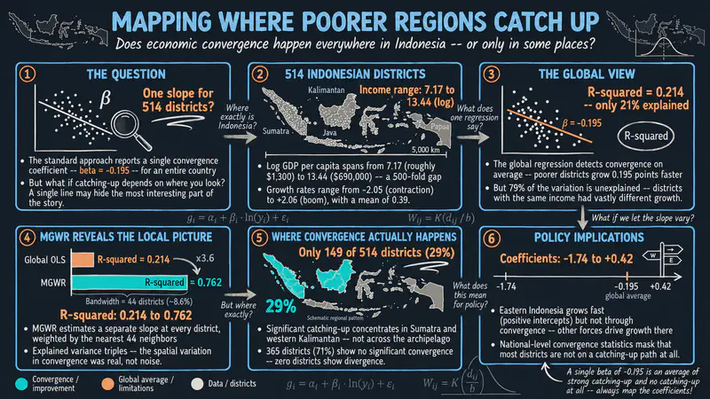 Multiscale Geographically Weighted Regression: Spatially Varying Economic Convergence in Indonesia
