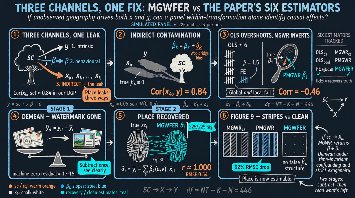 MGWFER: Causal Spatially Varying Coefficients via Panel Fixed Effects