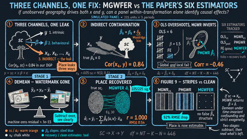 MGWFER: Causal Spatially Varying Coefficients via Panel Fixed Effects