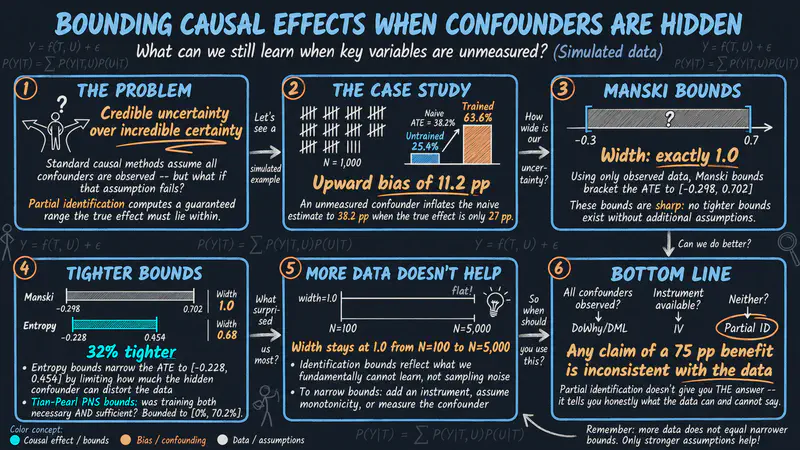 Introduction to Partial Identification: Bounding Causal Effects Under Unmeasured Confounding