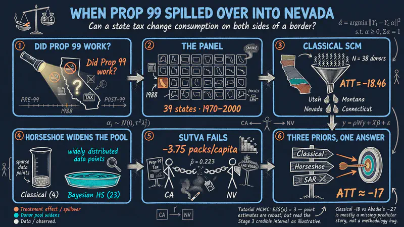 Bayesian Spatial Synthetic Control: California's Proposition 99 in R